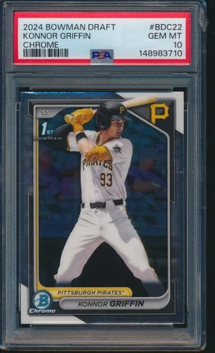 PSA 10 KONNOR GRIFFIN 1st 2024 Bowman Chrome Draft PIRATES Rookie RC GEM MINT