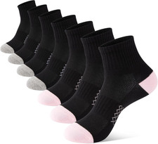 7 Pairs Ankle Quarter Socks for Women Thin Cotton Casual Athletic Gym Mini Crew
