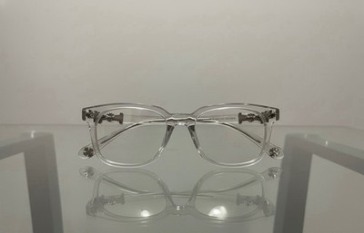 Clear Chrome Heart Style Glasses