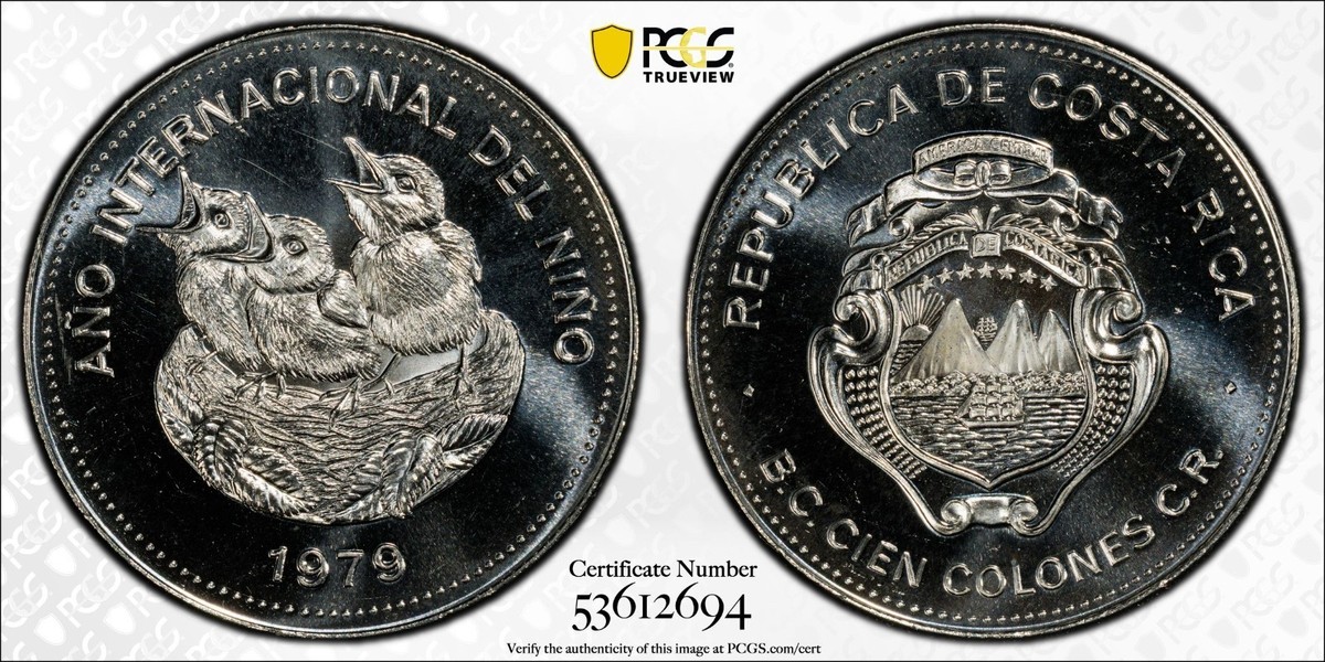 1979 Costa Rica 100 Colones International Year of the Child KM-206