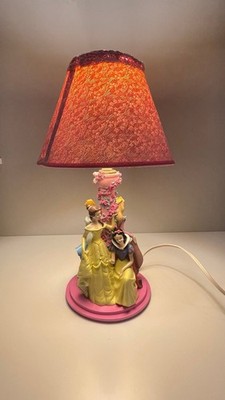 Disney Princess Bedside Lamp with Pink Floral Shade READ Snow White Hand Broken