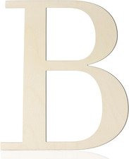 12 Inch Large Wooden Letters B for Wall Decor Unfinished Wood Letter Cutout