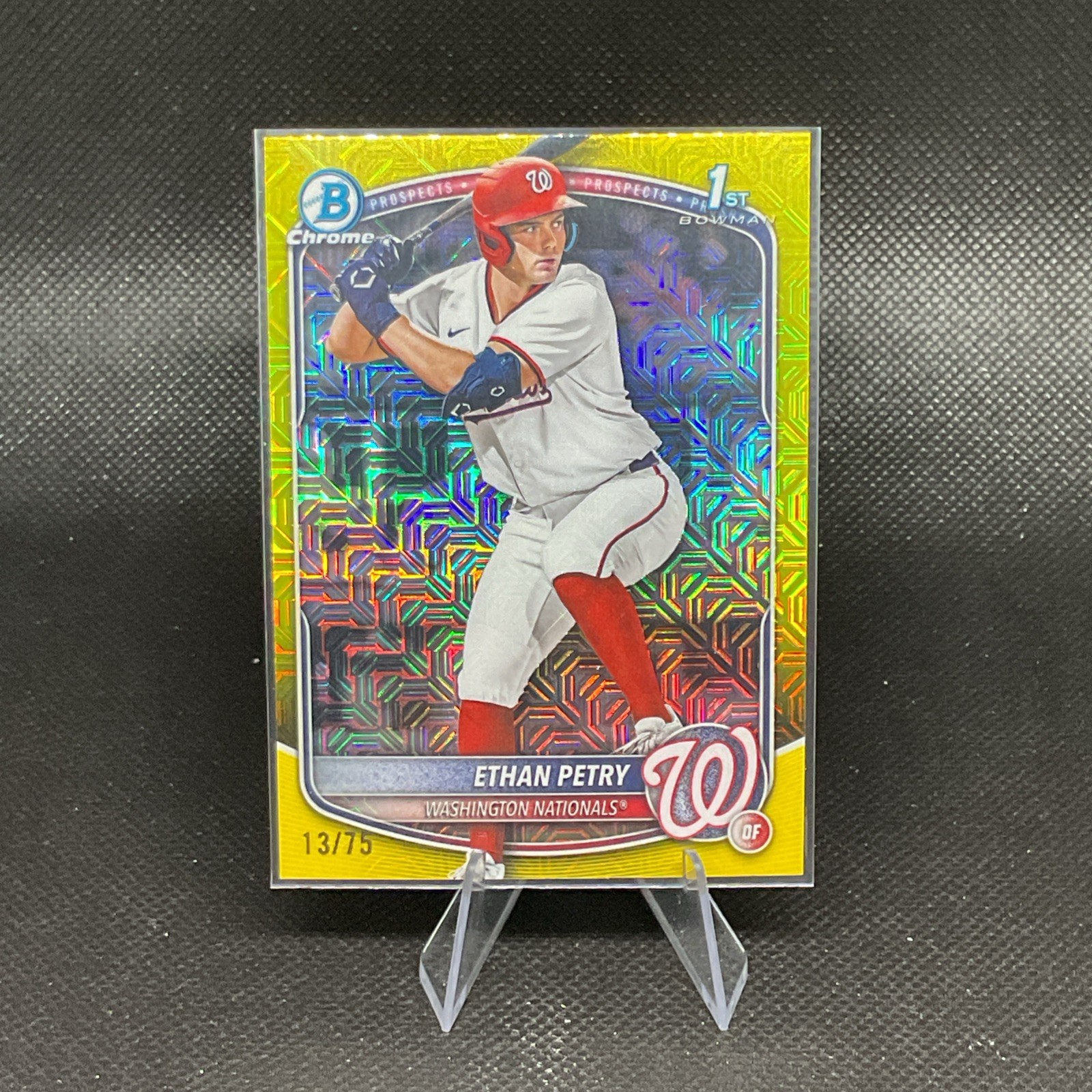 2025 Bowman Draft - Chrome Ethan Petry #BDC-151 Yellow Mojo Refractor /75 (RC)