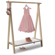Dress up Rack, Child Garment Rack, Kids Clothing Rack with Storage Shelf Nat...