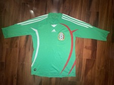 2008 Adidas Mexico Soccer Jersey 3/4 Sleeve Green FMF Futbol G45175