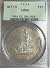 1877-S Trade Dollar T$1 ~ PCGS AU55 Beautiful Problem Free Coin Strong Strike