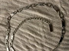LIZ CLAIBORNE Silver  Toned Chain Belt Women's Metal Length Adjustable