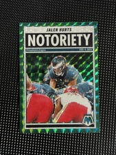 2025 Mosaic Green Prizm Notoriety Color Match Jalen Hurts #1 Eagles
