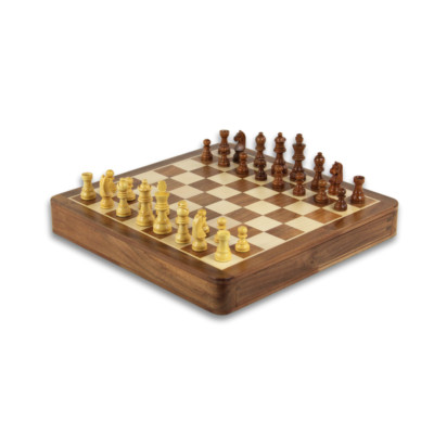 Massivholz Sheesham quadratisches Schachspiel 14 Zoll