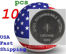 10 pcs XXX LIR2450 2450 Bulk 3.6V Rechargeable LIR Genuine Lithium Battery