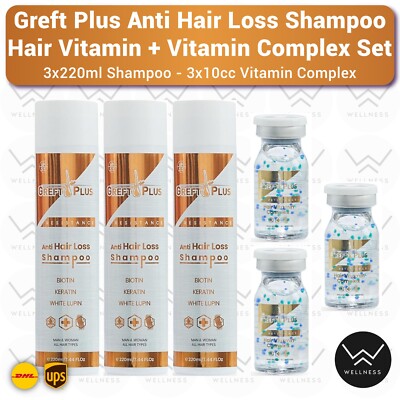 Greft Plus Anti Hair Loss Nourishing Shampoo and Vitamin Complex Serum Set -3LOT