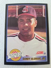 1991 Score Sandy Alomar Jr. Baseball Card#879 ROY + 2 Free Mystery Cards