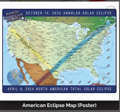 American Eclipse Map Poster 2024 