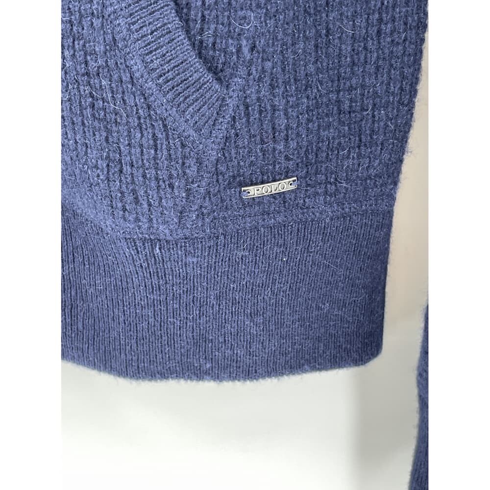Polo Ralph Lauren 100percent Cashmere Full Zip Hoodie Knit Sweater Blue Men's Size L image 6