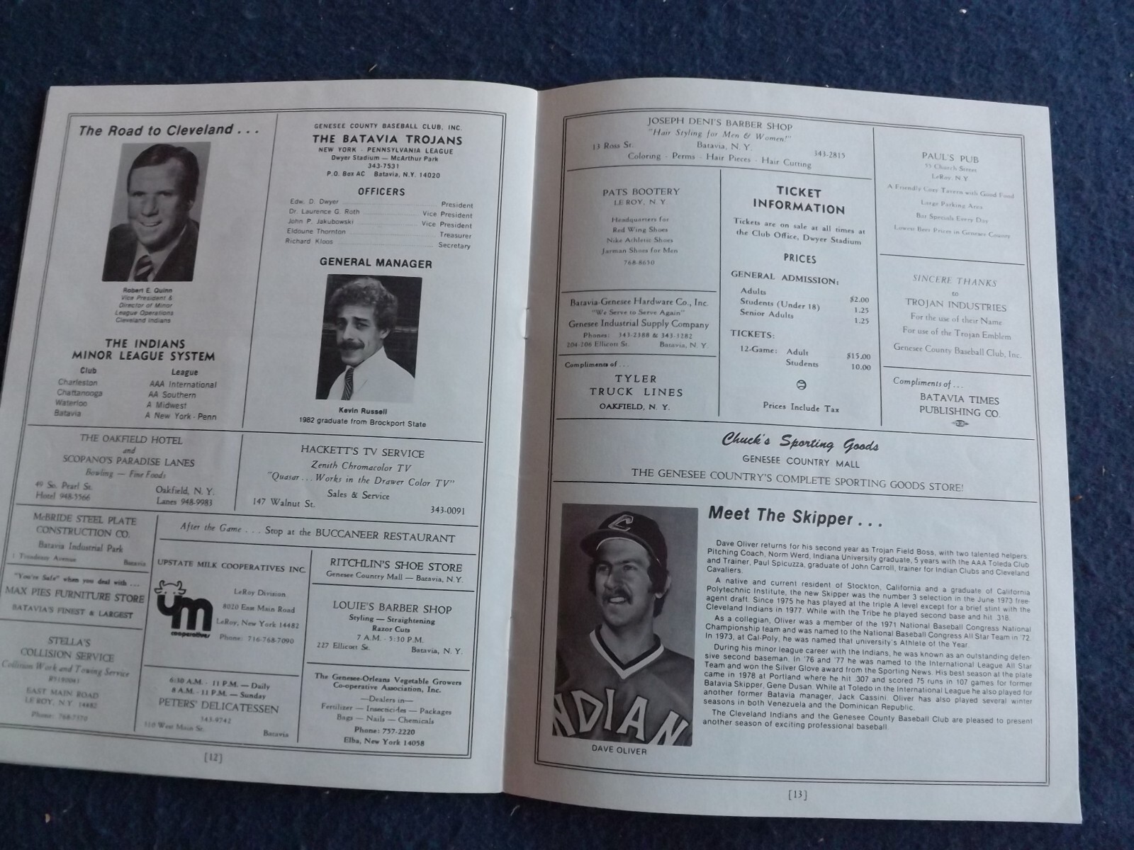 1982 Batavia Trojans Baseball Scorebook! BxY. *AK25. ENDS ON 30th | eBay