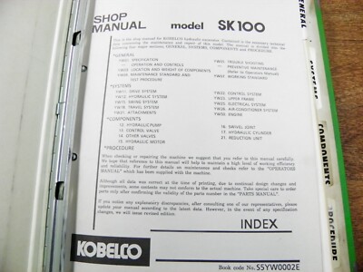 KOBELCO SK100 SHOP MANUAL