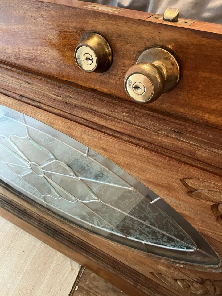 Wooden  Doors With Glass Design And Glass Outside Door With Cream Color  Frame - Image 2 of 4