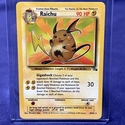 Pokemon Fossil Rare Raichu #29