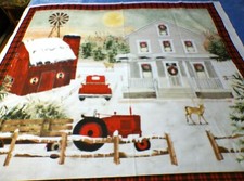 Two New Quilt Panel, Fabric Editions, Farmhouse Christmas, 45" Wide by 36" Long