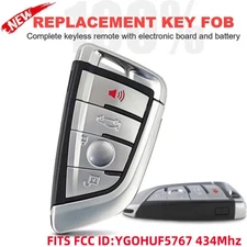 Smart Remote Key Fob Replacement YGOHUF5767 434Mhz 4 Buttons for BMW CAS4+/FEM