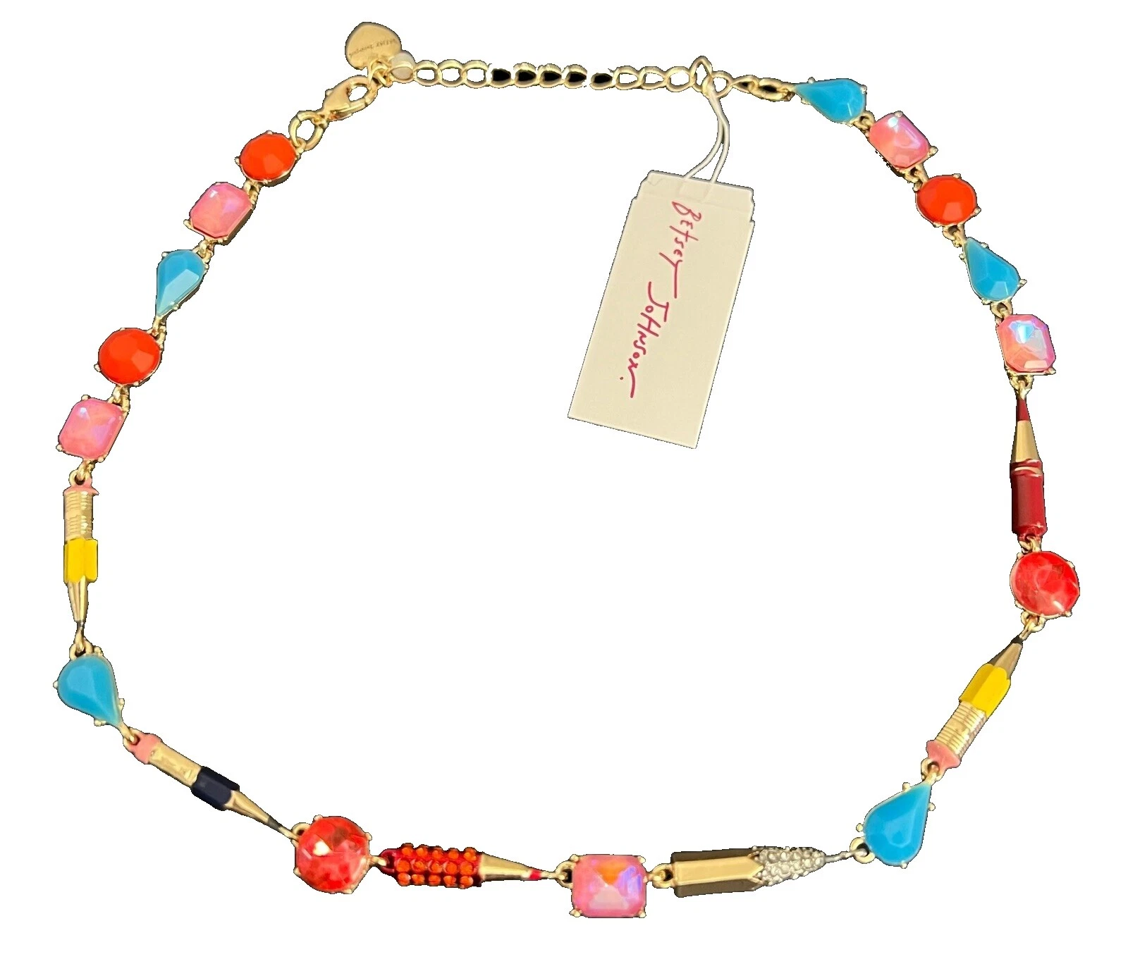 Collares y colgantes Betsey Johnson de moda dorados multitonos