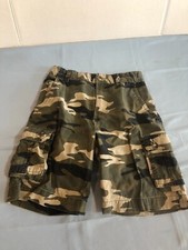 Faded Glory Sz 10 Boys Camo Cargo Shorts - Adjustable Waist