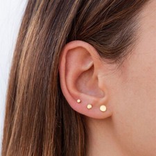 Helix Tragus Stud Sterling Silver 925 Geometric Round Earrings A4502