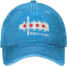 Chicago City Flag Skyline Baseball Cap Dad Hat Trucker Hat Adjustable Unisex