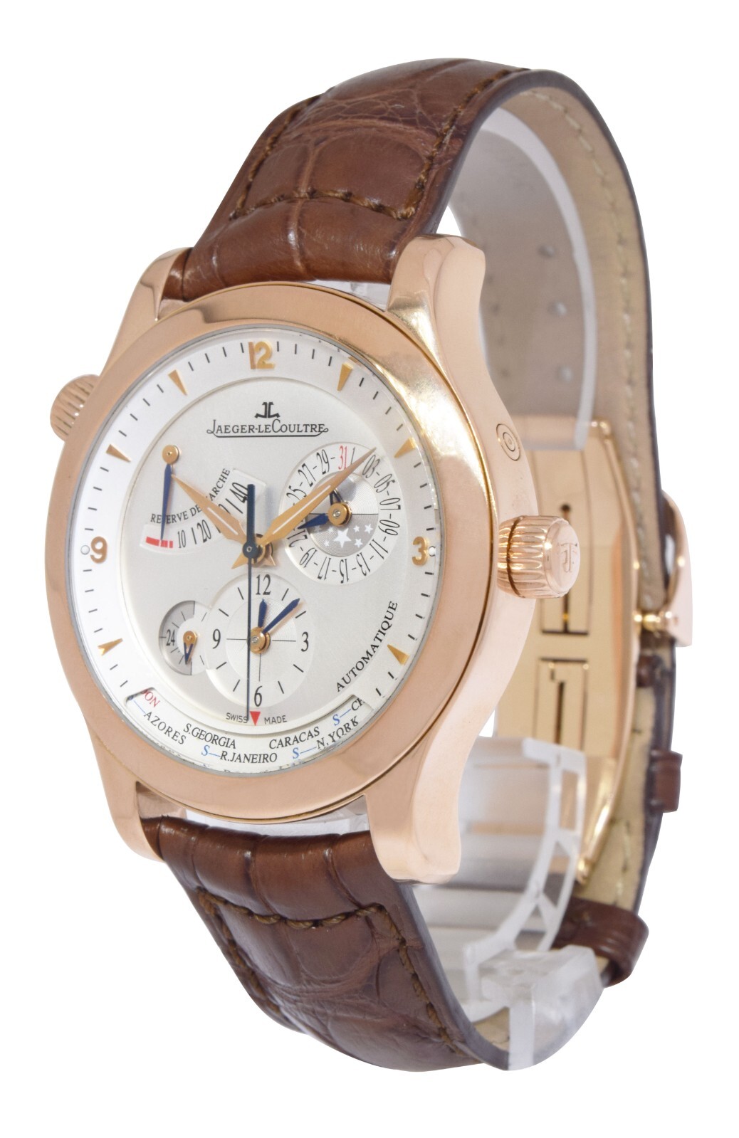 Jaeger LeCoultre Master Geographic 18k Rose Gold 40mm Watch Q1502420 147.2.57.S image 9