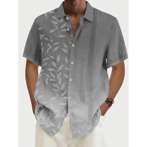 Men's Short Sleeve Button-Up Casual Cuban Guayabera Beach Wedding Dress Shirt - Picture 18 of 36