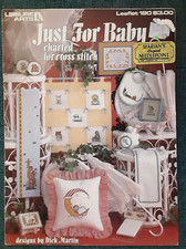 Leisure Arts Just for Baby Cross Stitch Sewing Craft Project Pattern Pamphlet H