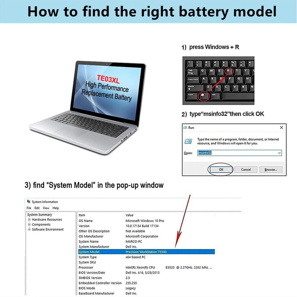 NEW TE03XL Battery for HP Pavilion 15 BC007NM BC007NH BC007NG BC007NF BC007NC - Image 2 of 4