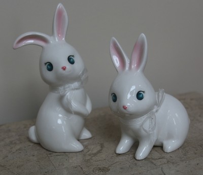 bunny easter spritz ceramic figurines nwt target