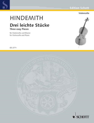 Three Easy Pieces: Cello and Piano - Paperback NEW Hindemith, Paul 01/07/1985