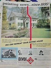 1952 Devoe Paint  Repaint house Marlboro Massachusetts MA Vintage Ad