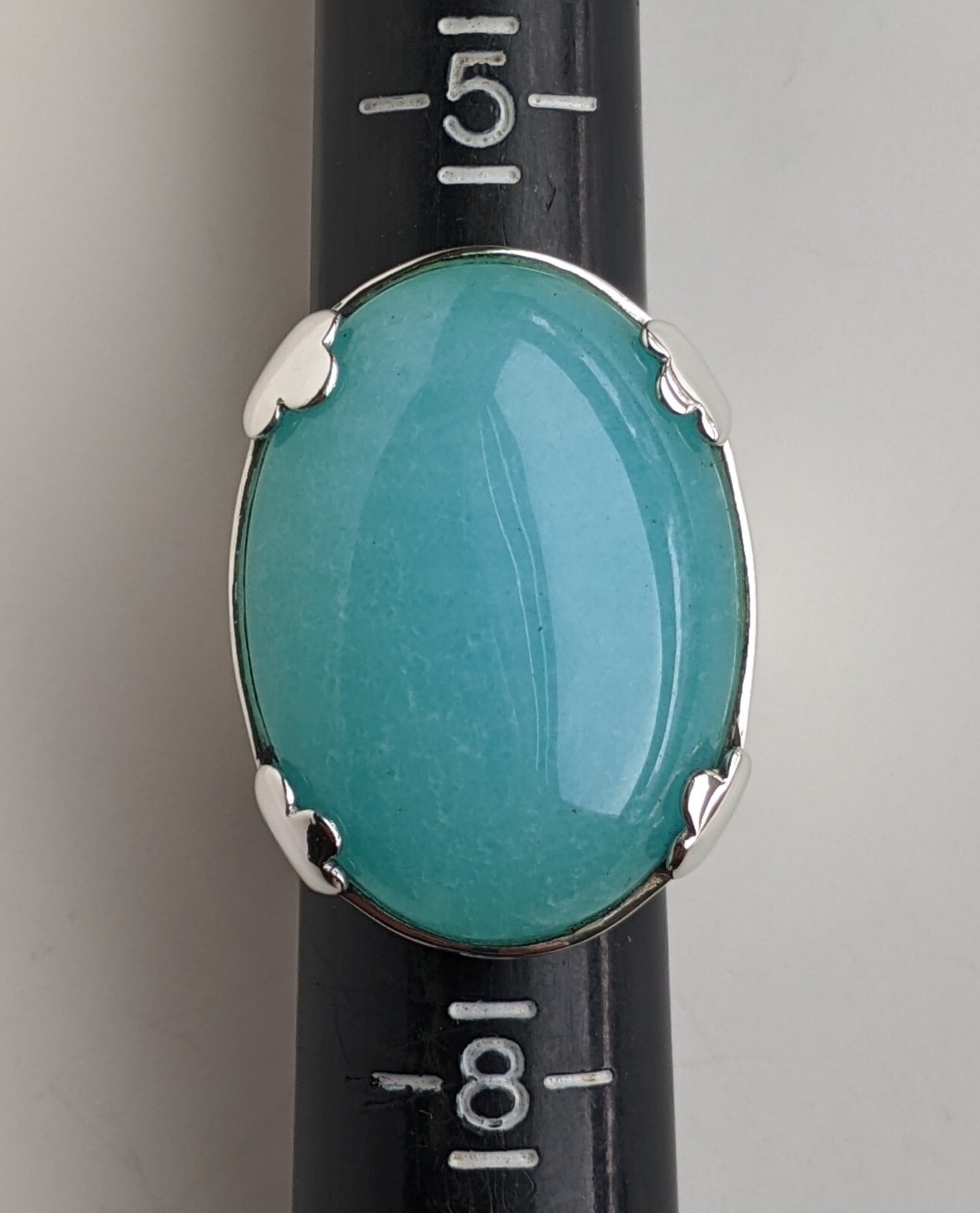 Sterling Silver Amazonite Statement Ring 24.3g Sz… - image 12