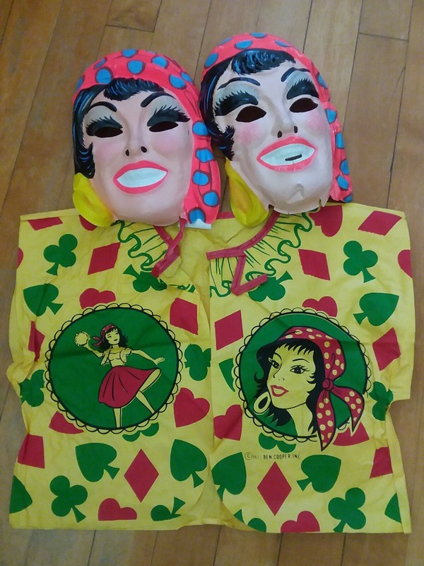 Vintage Halloween Costume with Masks Incomplete Ben Cooper Happy Gypsy Fortune