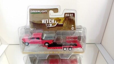 Greenlight Hitch & Tow 2016 Ram 2500 And Heavy Duty Car Trailer On