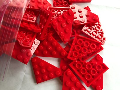 LEGO NEW-#30503-RED-WEDGE PLATE- X CUT CORNER-25 PIECES