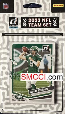New York Jets 2023 Donruss Factory Team Set Aaron Rodgers 2 Rated Rookie Cards