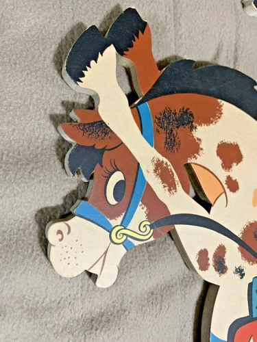 Lot of 9 Vintage Nursery Wall Hangings Cowboy Western Little Boy Blue