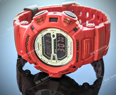 Casio G-SHOCK G-9000MX-4D MUDMAN Red & White Great | eBay
