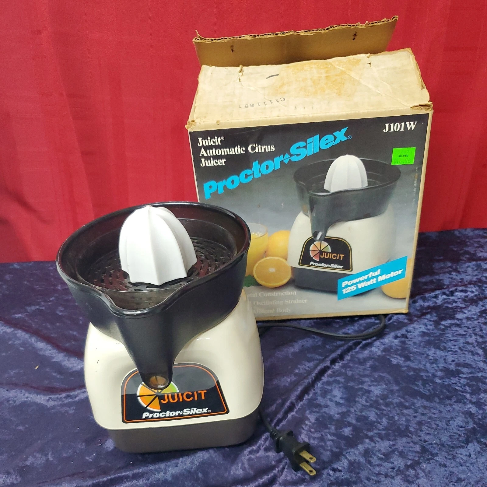 Proctor-Silex Juicit Automatic Electric Citrus Juicer Model J101W Working c1975