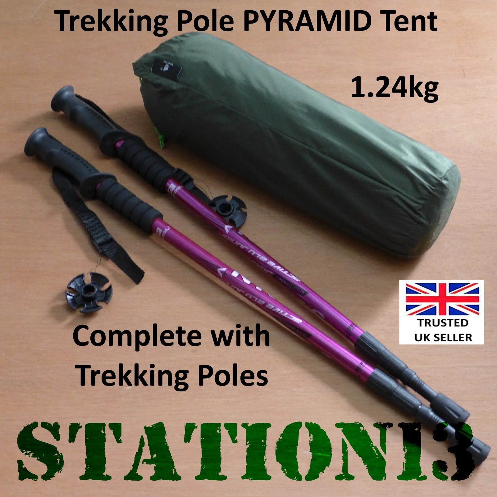 Ultralight 1 Person Backpacking Tent - Just 1.24kg - c/w pair Ali Walking Poles