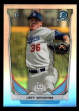 JEFF BRIGHAM LOS ANGELES DODGERS ROOKIE REFRACTOR  SP 2014 BOWMAN CHROME MINT B6