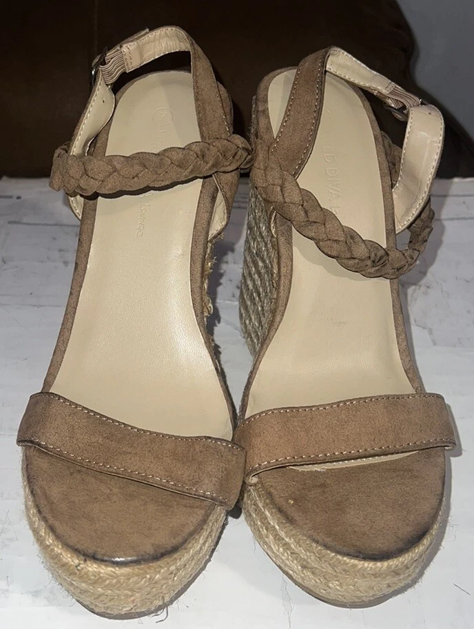 Sandalias Wild Diva Lounge Alpargata Cuñas Tacones Marrón Tostado Para Mujer Talla 7 Foto 2 de 4