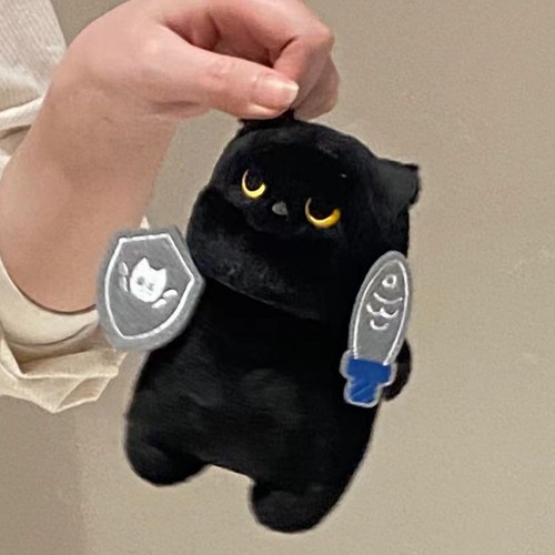 1PC Stoffed Knight Cat Toy 20 cm PP Baumwolltier -Plüsch -Puppe Abnehmbare Helm - Bild 5 von 19