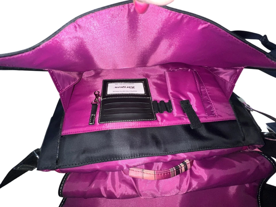 Targus Prism Ladies Messenger Bag Carry Laptop Case 15in 粉红色 格子 — 第 2/4 张图片