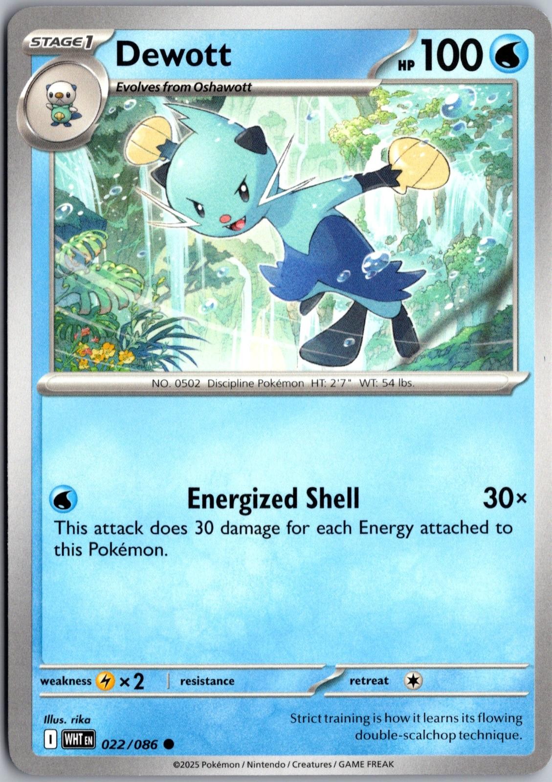 Dewott 022/086 Common White Flare Pokemon Near Mint