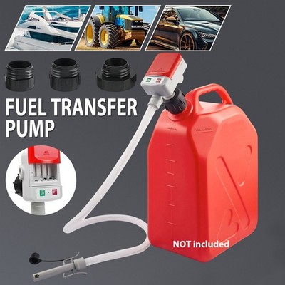 Fuel Transfer Pump Battery Powered with Auto-Stop with 3 Adaptors 53'' Hose
